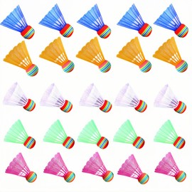 Naisfei Pack of 25 Nylon Badminton Set, Plastic Badminton, Colourful Badminton, High Stability and Durability Badminton Balls for Indoor and Outdoor Sports, Training, Recovery and Exercise