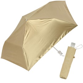 a.s.s.a Sun Umbrella, Satin, 100% UV Protection, Light Blocking, Long Umbrella, Stylish, Folding Umbrella, 19.7 inches (50 cm), Cute Brand, FMS 800 / Honey