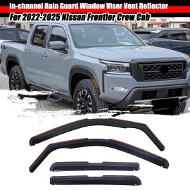 MAG In-Channel For 22-2025 Nissan Frontier Crew Cab Wind Deflector Rain Guard Shield