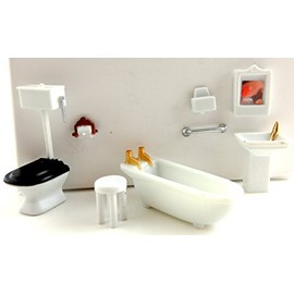 Dollhouse Minaiture 1:48 Scale Plastic Bathroom Furniture Set Suite
