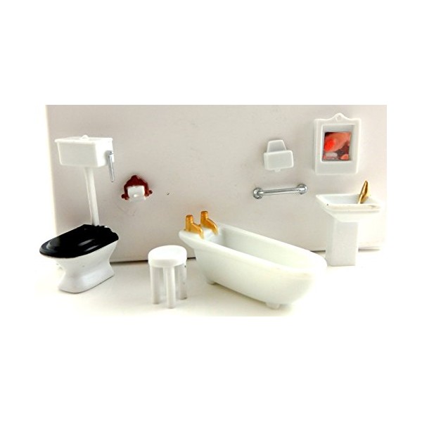 Dollhouse Minaiture 1:48 Scale Plastic Bathroom Furniture Set Suite