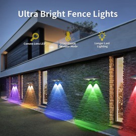 HAMLITE Solar Lights for Outdoor Garden, RGB Garden Lights, Solar with 8 Colour Temperatures, IP65 Waterproof, Super Bright Solar Lights for Outdoor Use for Patio, Garden, Steps, Stairs, Fences, 4 Pieces