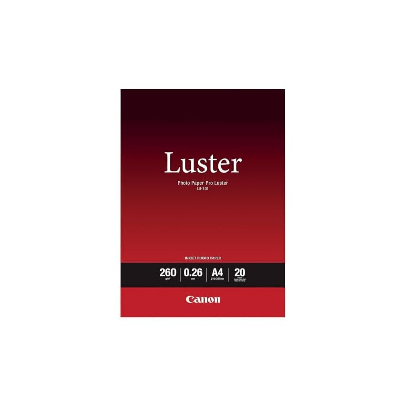 Canon A4 Pro Luster Photo Paper (Pack of 20), White