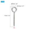 PATIKIL M8x115mm 4pcs 304 Stainless Steel Eye Screw Hook Self