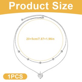 RAMGLYO Boho Double Heart Anklet Crystal Vintage Pearl Necklace Beach Bracelet Jewelry for Women and Girls (Silver)