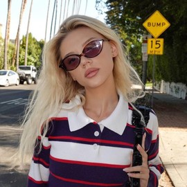 Retro Oval Sunglasses for Women 90s Vintage Trendy Sunnies UV400 Protection Shades