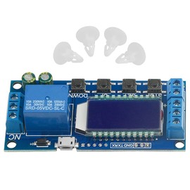 BGTXINGI One Channel Time Relay Module Delay Controller Board Trigger Delay-off Cycle Timing Circuit Switch Module LED Display Relay Expansion Plate Load Controlled for Micro USB 5V Power Supply