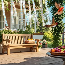 DECYOOL 3 Rolls 787 FT Bird Scare Tape Ribbon Hanging Reflective Bird Tape Ribbon for Avoid Birds Animal from House Garden Patio Lawn Orchard