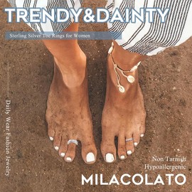 EIYVPRA Toe Ring 925 Silver Women's Rings Set Finger Ring Fashion Joint Ring for Women Girls Hypoallergenic Open Heart Toe Rings Tail Finger Flower Rings Beach Foot Ring Jewellery, Alumid