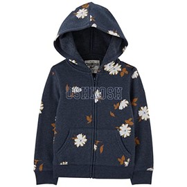 OshKosh B'Gosh Girls' Logo Hoodie, Navy Floral, 5T