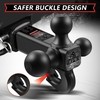 Trailer Hitch Tri Ball Mount with Hook,Fits 2” Hitch Receiver,1-7/8",