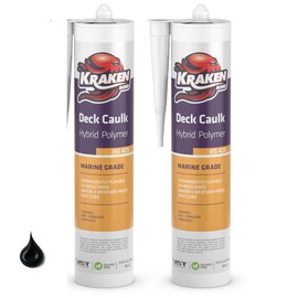 Kraken Bond Black Marine Sealant - (1x9.8 Fl. Oz) UV Resistant Marine Grade Caulk for Boat Maintenance and All Weather Conditions, 2 Pack