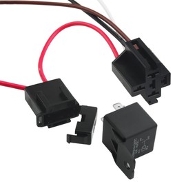 BGTXINGI Electric Fan Sensor Switch 4 Pin 40 AMP Electric Fan Relay Wiring Kit Temperature Sensor Switch 185 On 175 Off Electric Cooling Fan Thermostat Kit