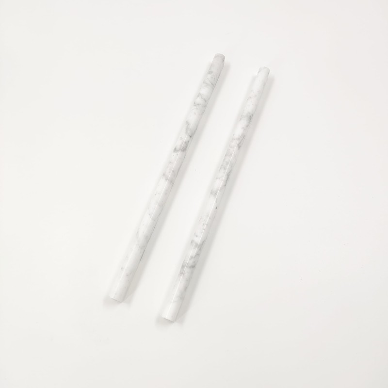 Jusmioke 15 Pack 0.5"X12" Carrara White Marble Pencil Liner Tile,