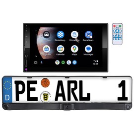 CREASONO Touch Screen Car Radio: 2-DIN Car Radio with Apple Carplay & Android Car, Reversing Camera (2-DIN Car Radio Carplay Navi, Car Radio Hands-Free Call)