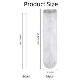 Pack of 24 Lint Traps Washing Machine, Stainless Steel Lint Catcher with 24 Pieces Cable Ties, Washing Hose Filter for Laundry and Drain Hoses