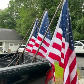 Flagolden Embroidered American Flag 4x6 Feet for Outside, Heavy Duty US America Flags with 2 Brass Grommets, Polyester USA United Flag Outdoor Long Time Use