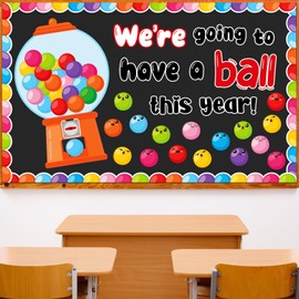 Back to School Bulletin Board Decorations, Colorful Bubble Gumball Classroom Decor, Welcome Bulletin Boards Decor for Classroom, Bright Gumball Machine Decoration for Welcome Back to School