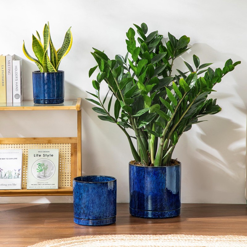 vancasso Ceramic Planters, Plant Pots for Indoor Plants, 6.25+8.25+10.25 Inch