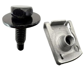 Juego de 10 tornillos M6-1.0 Métricas extruidas tipo U Kit de tornillos OE 6105242AA Compatible con Dodge, Jeep, RAM, revestimiento de guardabarros/soporte de radiador/protector contra salpicaduras