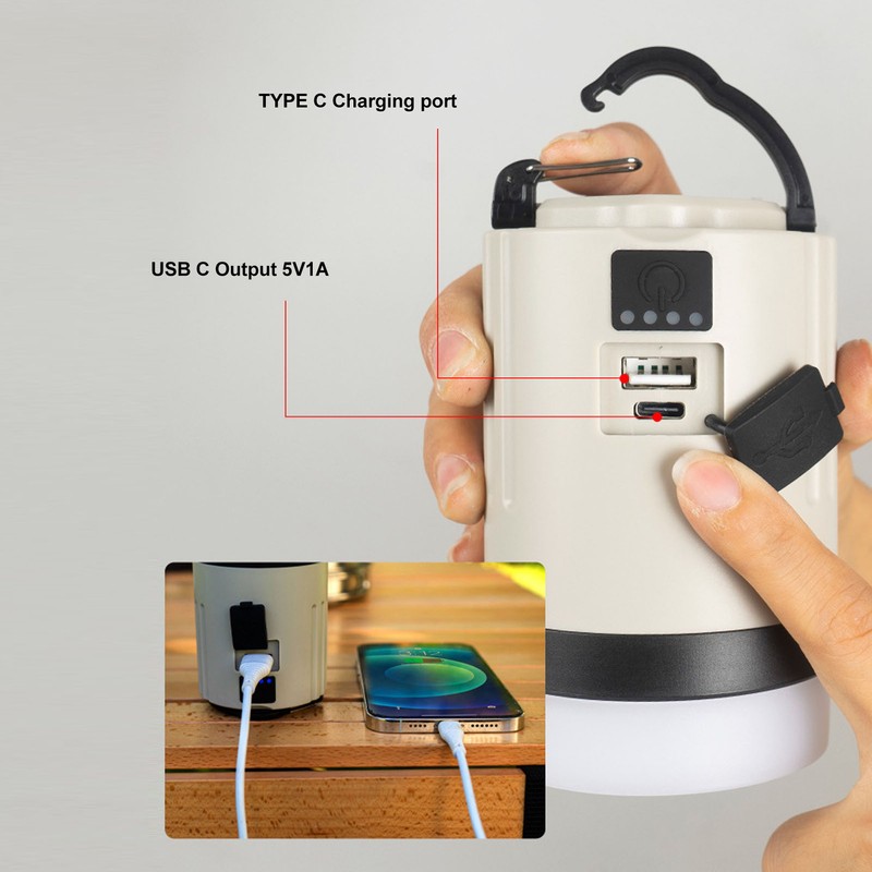 Outdoor Camping Lamp LED USB Rechargeable Tent Emergency Remote Control
