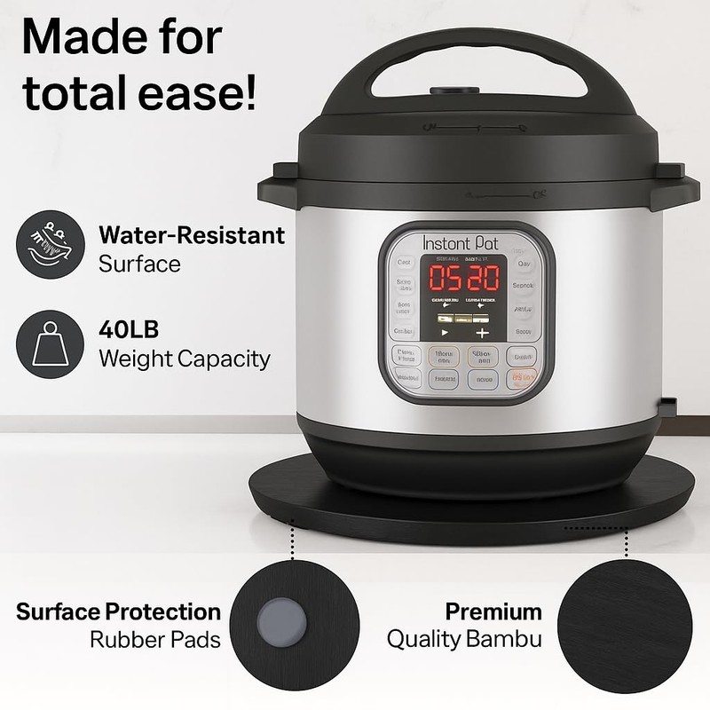 Ibyx Elegant Round Sliding Tray for Your Pressure Cooker, Air