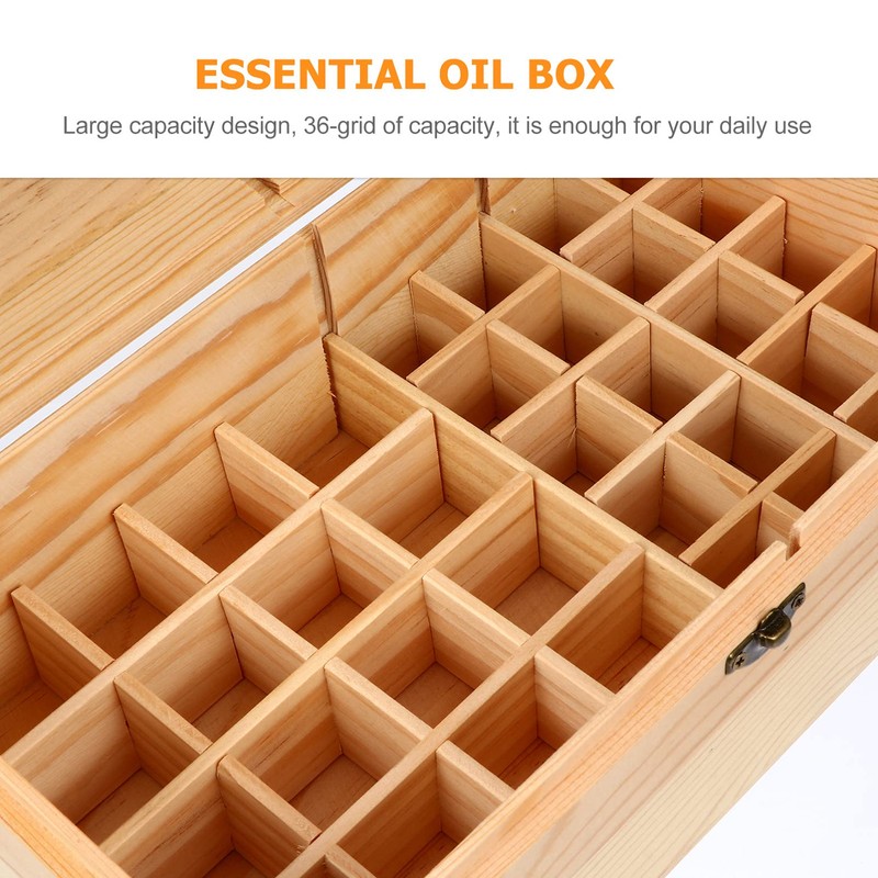 EXCEART EXCEART 36 Slots Wooden Essential Oils Storage Box Essential