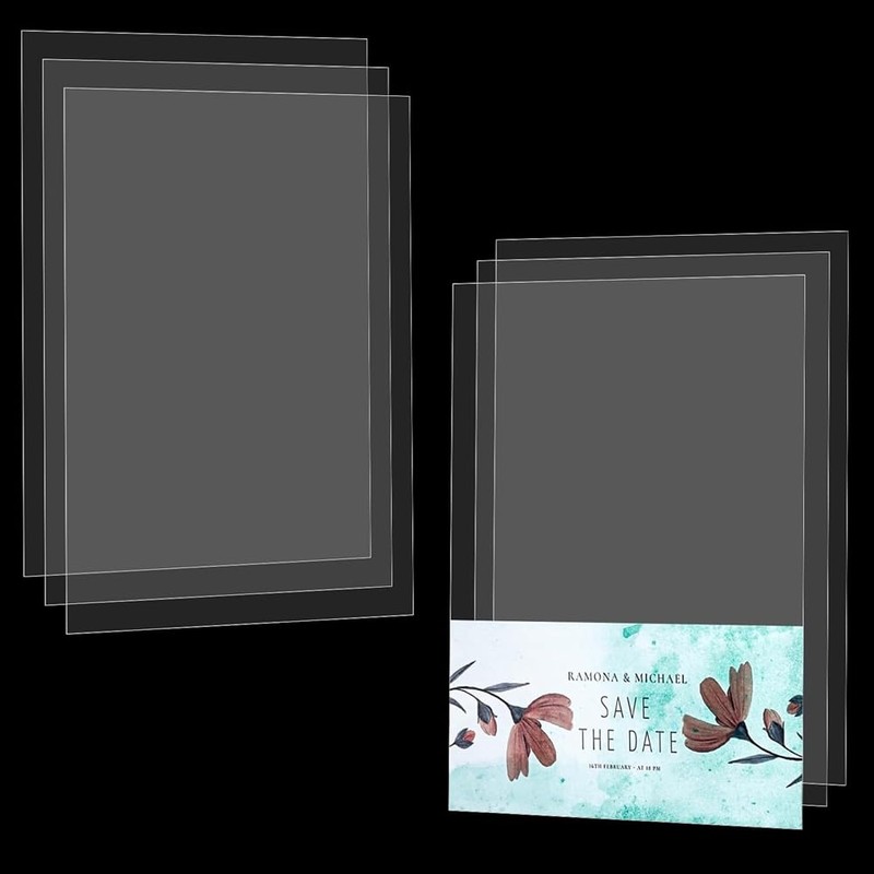 Lyaciomn 50PCS Acetate Sheets Clear Acetate Sheets Plastic Heat, 4.3x6.3inchBlank