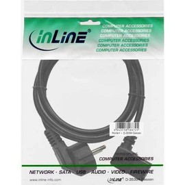 Set of 3 InLine Earthing Contact Angled to IEC Plug C13 Right Angled Power Cable (0.5 m) Black