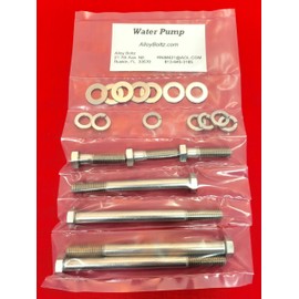 Alloyboltz- Compatible with 1970 & Up SBM Mopar 273 318 340 360 Water Pump Timing Cover Stainless Steel Hex Bolts Kit Set
