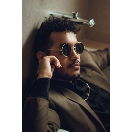 MAIVARDAY Women's Sunglasses, UV 400, Polarized, UV Protection, Small Face Effect, Light Blocking, Oval Type, Fashionable, Large, Lightweight, For Driving, [E] Gold/Black