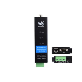 RS232/485/422 Serial Server Industrial Insulated RS232/485/422 to RJ45 Ethernet Converter, TCP/IP to Serial Modbus Gateway MQTT Gateway Multi Functions, Rail Mount Support