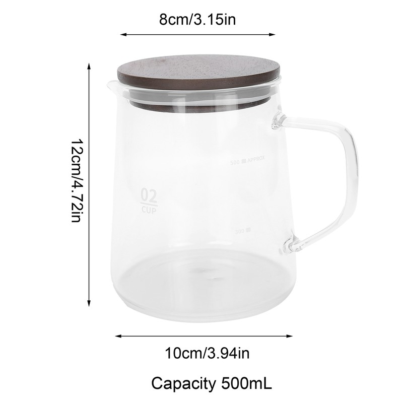 Coffee Pot with Lid HeatResistant Glass Heat Insulation Handle Kettle