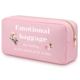 Funny Quotes Cosmetic Bag Humor Sarcastic Gifts for Girls Women Coworker Friend BFF Bestie Friendship Gifts Christmas Birthday Funny Sayings Gifts Oxford Cloth Pink Toiletry Zipper Pouch