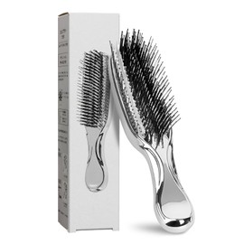 Women's Brush, Smooth Hair, Anti-Static Hair Washing Brush, Soft, Small Wet Brush, Drying/Wet Comb, Prevents Hair Loss, Smooth Hair Quality, Improves Valentine's Day, Birthday Gift (Silver)