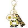 XGALBLA Letter B Keychain Accessories Cute Sunflower Initial Key Ring