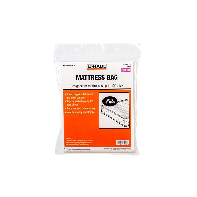 U-Haul Standard Queen Mattress Bag – Moving & Storage Cover