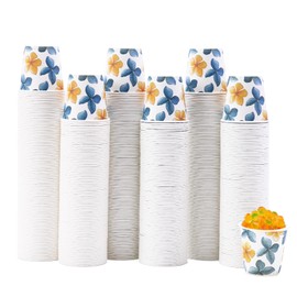 Tamone 600 Pack 3 oz Bathroom Cups, Small Paper Cups Flower Design, Mouthwash Cups, Disposable Paper Cups,3oz Paper Cups for Party, Picnic, BBQ, Travel, Home and Event