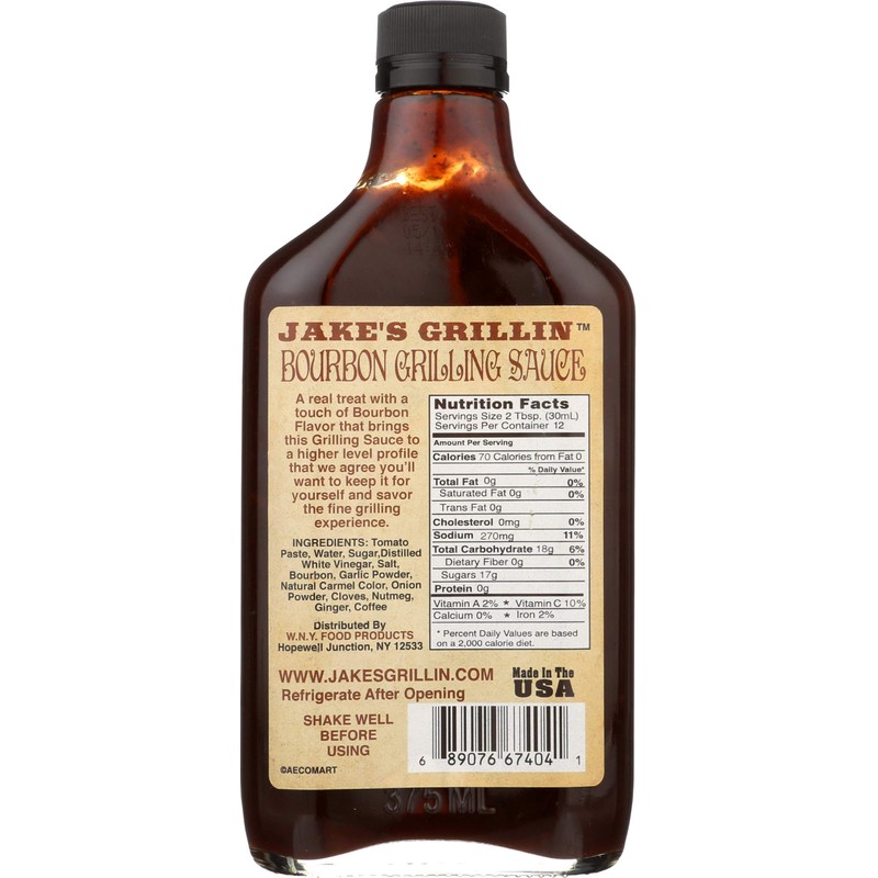Jake's Grillin Bourbon Barbecue Sauce - 16oz