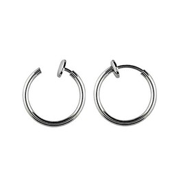 Pierced Owl Spring Loaded Clip On Non-Piercing Cartilage Helix Lip Nose Ring, Sold as a Pair (Diameter Length: 8mm (5/16"))