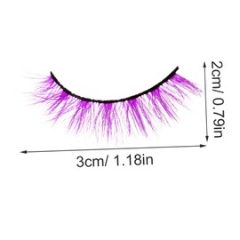 PACKOVE 3 Pairs Multi Color Fake Eyelashes Dense Eyelash Extensions Lightweight Comfortable Eye Makeup for Women