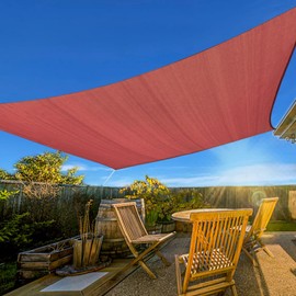 Artpuch 10'x13' Sun Shade Sails Canopy Rectangle Rust Red, 185GSM Shade Sail UV Block for Patio Garden Outdoor Facility and Activities