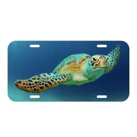Amel Sea Turtle License Plate Auto Tag Plate Ocean Beach Loggerhead sea Gulf Island