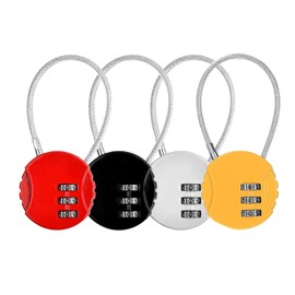 Set of 4 Combination Locks, 3 Digit Suitcase Combination Lock Colourful Combination Lock for Suitcase, Luggage, Travel Bag, Locker, Door Cabinets