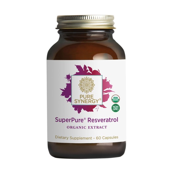 PURE SYNERGY SuperPure Resveratrol Extract | Organic, Vegan, Non-GMO Antioxidant Supplement with Organic Japanese Knotweed (60 Capsules)
