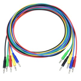 5 Colors 4mm Banana Plug Male to Male Test Leads 14AWG Heavy Duty Jumper Wires Silicone Soft Test Cable for Multimeter Electrical Testing 20A 6Ft