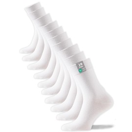 Cotton Prime Basic Socks Men's & Women's Cotton Socks (10 Pairs) Classic Socks with Cotton, Black, White, Anthracite, Blue, Colourful, Sizes: 35-50, 10 pairs of white, 35 - 38