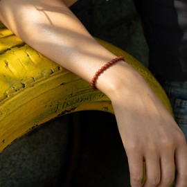 Landorilo 4 mm Stretch Bracelet Made of Real Natural Stone Beads, Healing Stone Bracelet, Yoga Bracelet for Women, Men, Lucky Bracelet, Friendship Bracelet, Replacement Beads Included, Stone