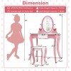 Kids Vanity Table Set With 360 Degree Rotating Mirror And