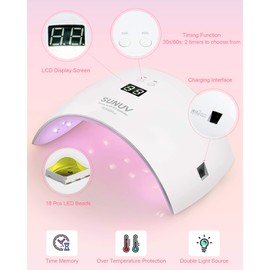 SUNUV Nail Dryer LED UV, Lamp for Gel Nails, UV LED Nail Lamp 30s/60s Timer, Infrared Sensor, LCD Display, Suitable for All Gel, for Manicure/Pedicure Nail Art at Home and Salon